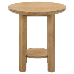 Coaster Ottowa 3-Piece Round Wood Coffee Table Set Washed Oak