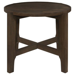 Coaster Cota 2-Piece Solid Wood Coffee & End Table Set Dark Brown