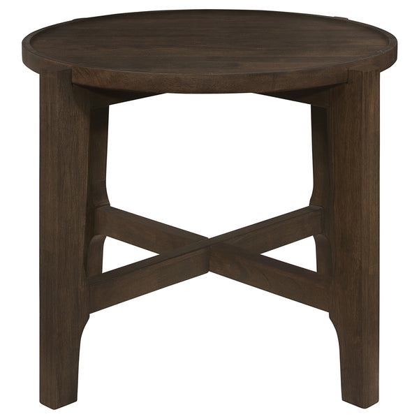 Coaster Cota 2-Piece Solid Wood Coffee & End Table Set Dark Brown