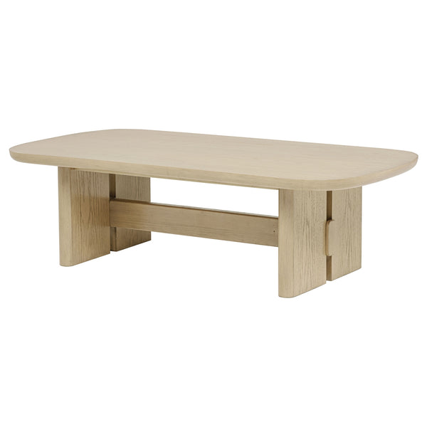 Coaster Kailani Coastal Rectangular Cocktail Coffee Table Beige Oak