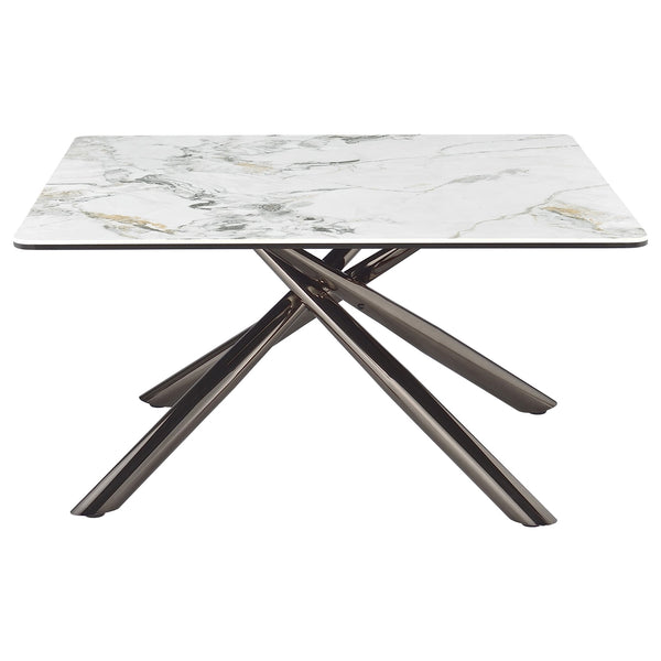 Coaster Carvell Square Sintered Stone Top Coffee Table Mirage White