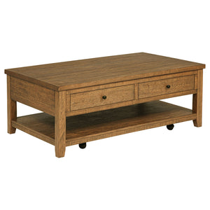 Coaster Payne 48-Inch Mobile Lift Top Coffee Table Distressed Brown