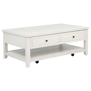 Coaster Payne 48-Inch Mobile Lift Top Coffee Table Distressed White