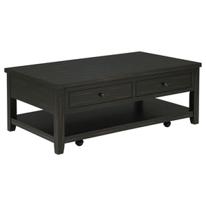 Coaster Payne 48-Inch Mobile Lift Top Coffee Table Distressed Java