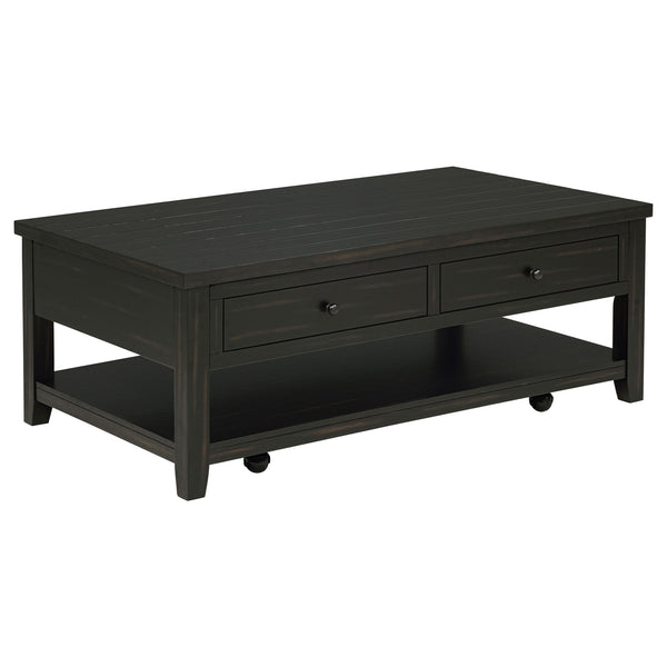 Coaster Payne 48-Inch Mobile Lift Top Coffee Table Distressed Java