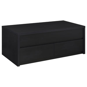 Coaster Knapp Lift Top Cocktail Coffee Table With Dual Drawers Black