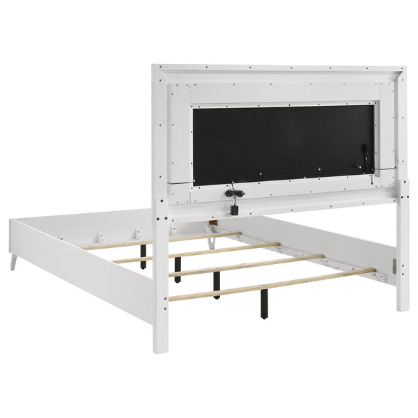 Coaster Cassia 5-Piece Queen LED Bedroom Set White High Gloss