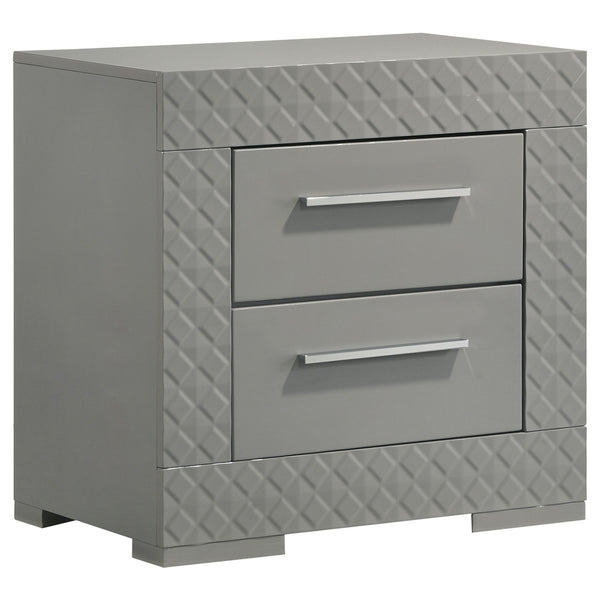 Coaster Ives 4-Piece Queen Bedroom Set Grey High Gloss