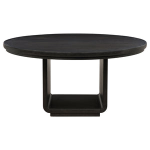 Coaster Leandro 7-Piece Round Dining Table Set Burnished Black
