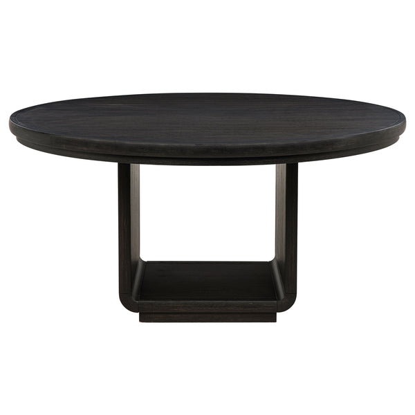 Coaster Leandro 7-Piece Round Dining Table Set Burnished Black