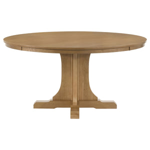 Coaster Hartville 7-Piece Round Dining Table Set Natural Light Brown