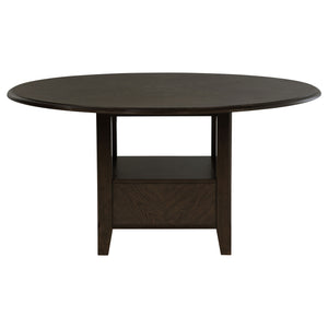 Coaster Twyla 60-Inch Round Dining Table With Drawer Dark Cocoa