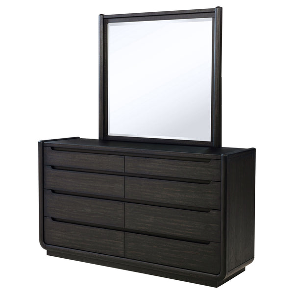 Coaster Leandro 8-Drawer Bedroom Dresser With Mirror Burnished Black
