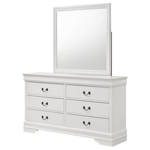 Coaster Louis Philippe 6-Drawer Dresser & Mirror White