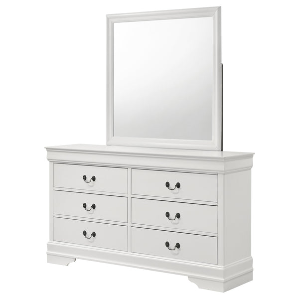 Coaster Louis Philippe 6-Drawer Dresser & Mirror White