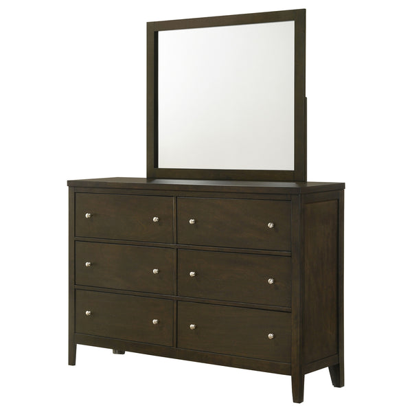 Coaster Wilkes 6-Drawer Dresser & Mirror Dark Cocoa