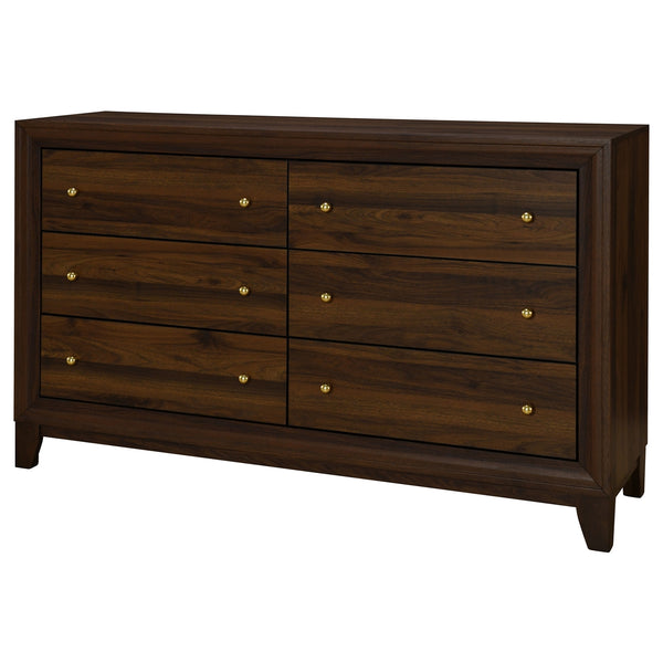 Coaster Welsley 6-Drawer Dresser Cabinet Walnut