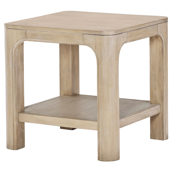 Coaster Solano Square Wood Side End Table With Shelf Weathered Mango