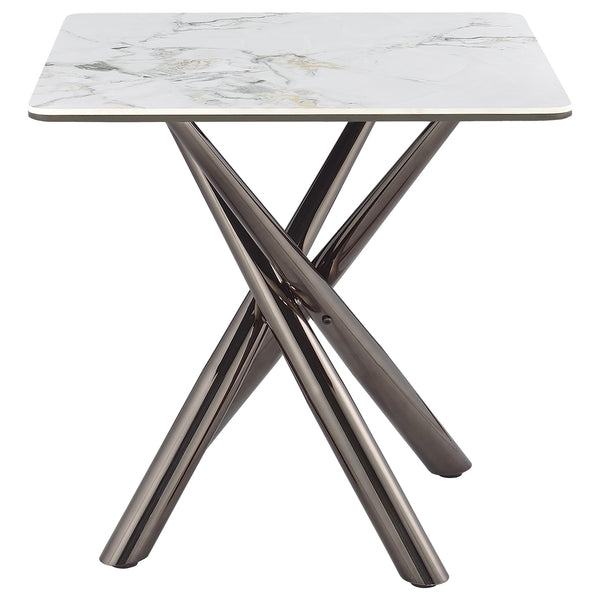 Coaster Carvell Square Sintered Stone End Side Table Mirage White