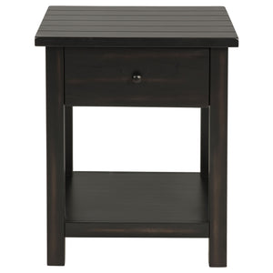 Coaster Payne 1-Drawer Wood End Table With Shelf Distressed Java
