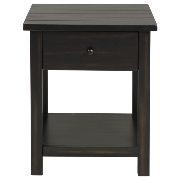 Coaster Payne 1-Drawer Wood End Table With Shelf Distressed Java