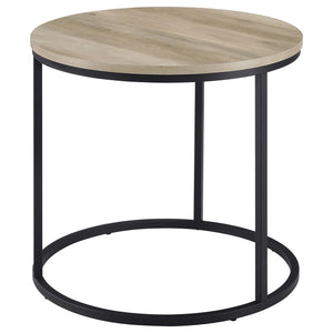 Coaster Lainey Round Occasional Side End Table Distressed Pine