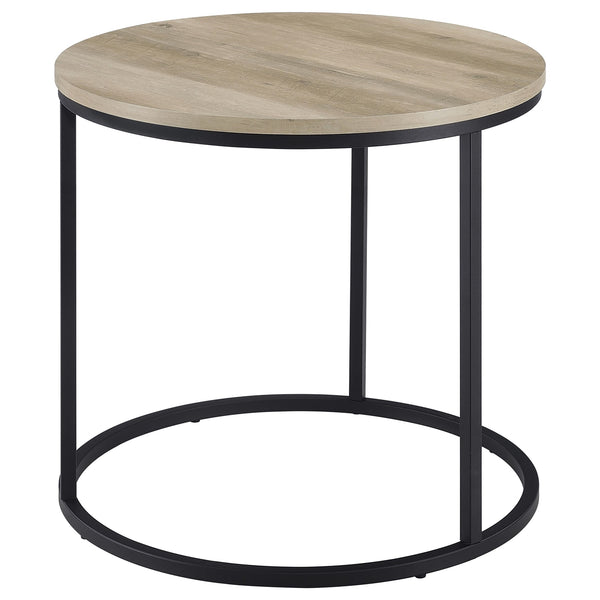 Coaster Lainey Round Occasional Side End Table Distressed Pine