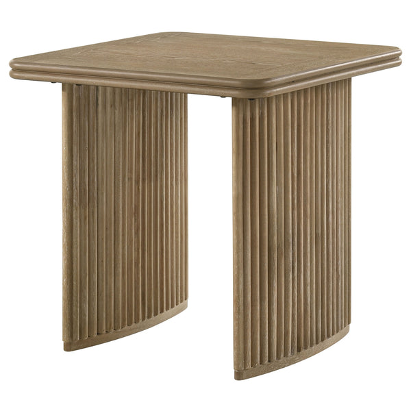 Coaster Adina Square Wood Side End Table Distressed Light Brown