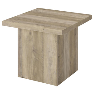 Coaster Devar Square Engineered Wood End Table Distressed Pine