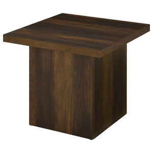 Coaster Devar Square Engineered Wood Side End Table Dark Pine