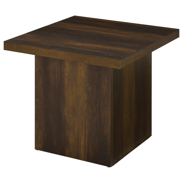Coaster Devar Square Engineered Wood Side End Table Dark Pine