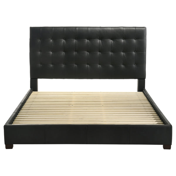 Coaster Medley Genuine Leather King Platform Bed Black