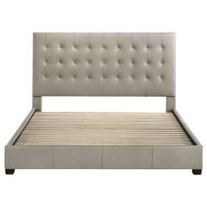 Coaster Medley Genuine Leather King Platform Bed Tan