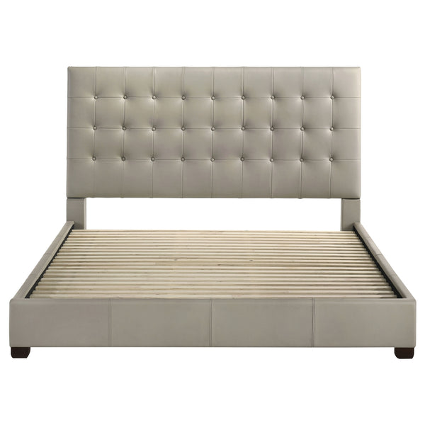 Coaster Medley Genuine Leather King Platform Bed Tan