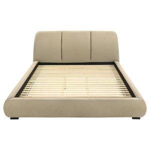 Coaster Mokena 46-Inch Upholstered King Platform Bed Brown
