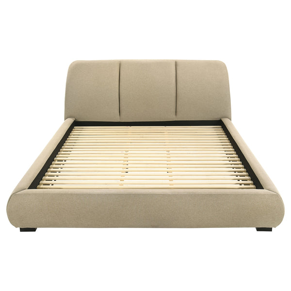 Coaster Mokena 46-Inch Upholstered King Platform Bed Brown