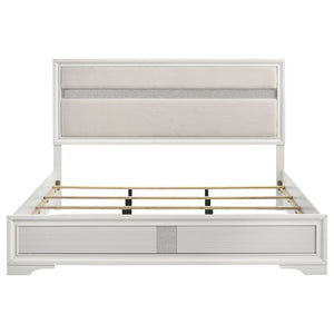 Coaster Miranda 54-Inch Upholstered King Panel Bed White