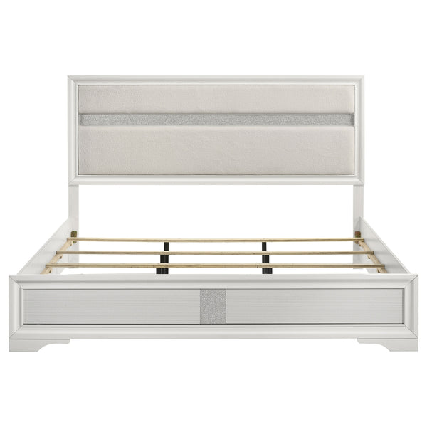Coaster Miranda 54-Inch Upholstered King Panel Bed White
