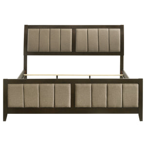 Coaster Wilkes 51-Inch Upholstered King Bed Dark Cocoa