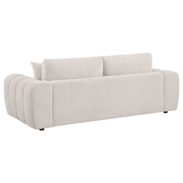 Coaster Burnett 3-Piece Chenille Upholstered Sofa Set Ivory