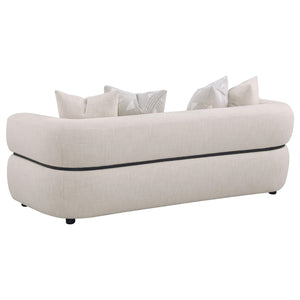 Coaster Jeanette 3-Piece Fabric Upholstered Round Arm Sofa Set Beige