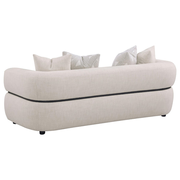Coaster Jeanette 3-Piece Fabric Upholstered Round Arm Sofa Set Beige