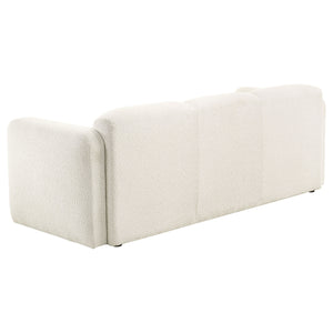 Coaster Dorset 2-Piece Upholstered Round Track Arm Sofa Set White