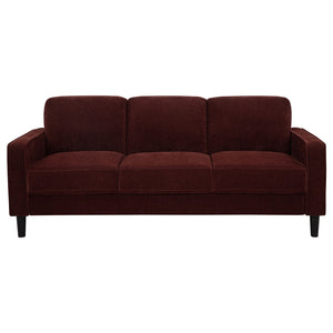 Coaster Ruth 3-Piece Fabric Upholstered Track Arm Sofa Rust Red