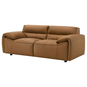 Coaster Buxton Top Grain Leather Upholstered Loveseat Orange