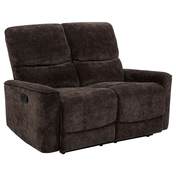 Coaster Navarro Chenille Upholstered Reclining Loveseat Dark Brown