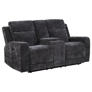 Coaster Kennett Chenille Upholstered Power Reclining Loveseat Grey