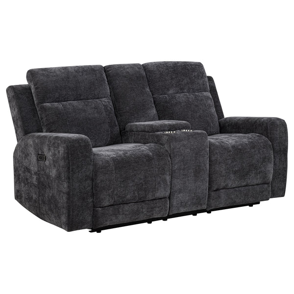 Coaster Kennett Chenille Upholstered Power Reclining Loveseat Grey