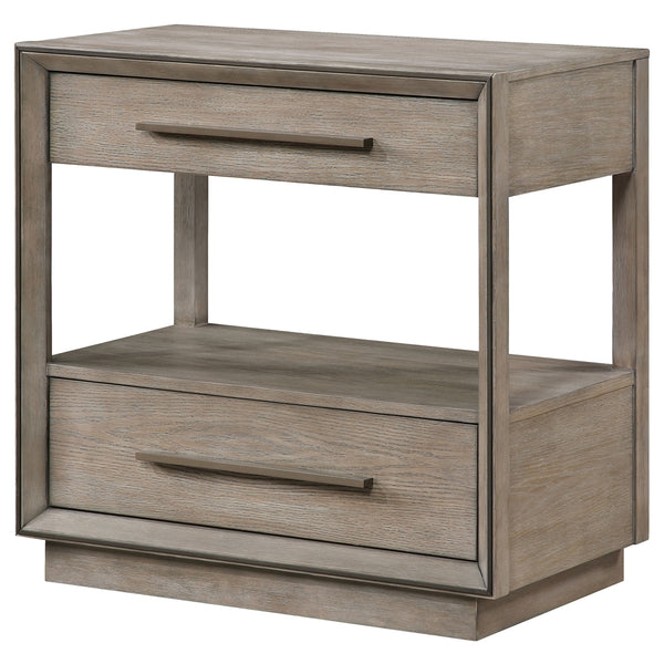 Coaster Durango 2-Drawer Nightstand Bedside Table Taupe Oak