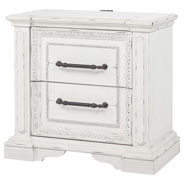 Coaster Mckinney 2-Drawer Nightstand With Dual Usb Vintage White
